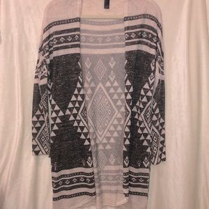 Aztec tan & gray long cardigan